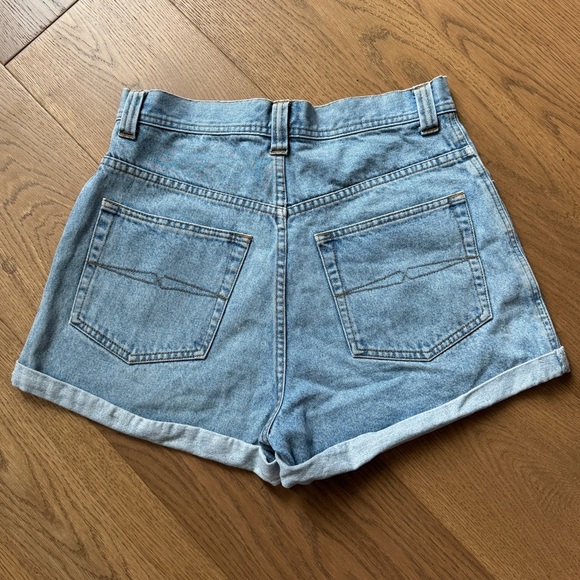 Bluenotes Vintage 90s Button Up Shorts - Size M - Light Blue Wash - Picture 7 of 9